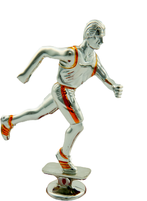 Figurka Plastikowa Srebrny Biegacz FR09SG Nagroda Sportowa