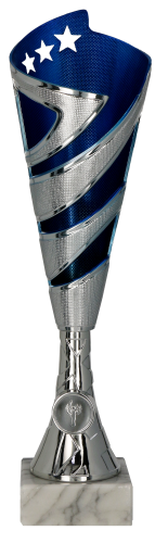 Puchar Plastikowy Srebrno-Niebieski 8383 Tanie Trofea