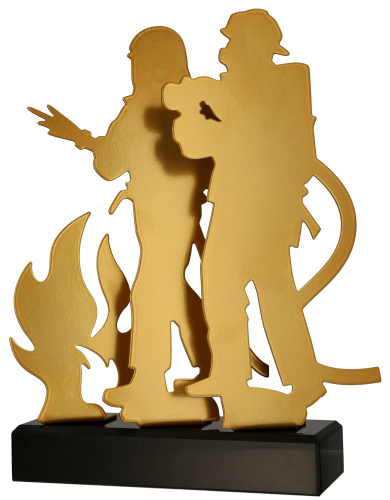 Statuetka Metalowa Złota TM003-FIR1 Statuetka Strażacka