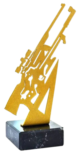Metalowe Trofeum Ażurowe M-4346 BROŃ DŁUGA - Nagroda Sportowa