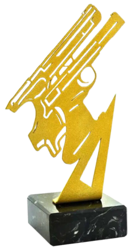 Metalowe Trofeum Ażurowe M-4347 BROŃ KRÓTKA - Nagroda Sportowa 