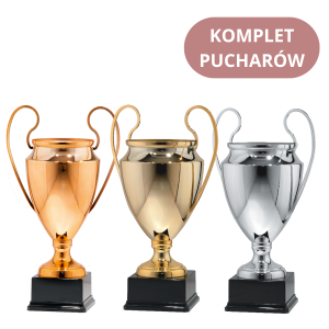 Zestaw Pucharów 6715-6717 Metalowe Puchary Sportowe