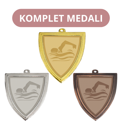 Komplet Medali D129-AFS022 Medale Pływackie