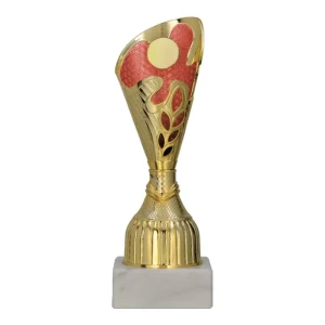Puchar plastikowy złoto- czerwony 9317 Trofea okolicznościowe