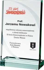 Trofeum szklane z etui G023B Statuetka ze szkła