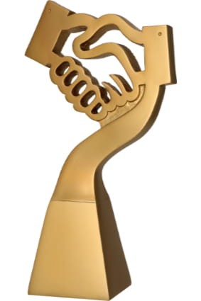 Statuetka Odlewana Złota RP5014-23/G Statuetka Uścisk Dłoni