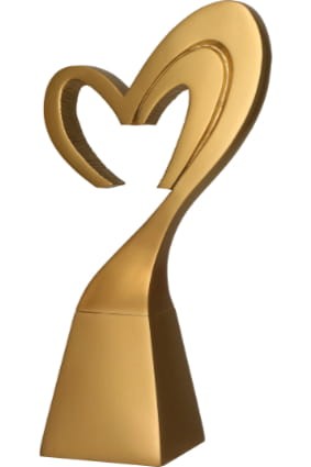 Statuetka Odlewana Złota RP5016-23/G Statuetka Serce