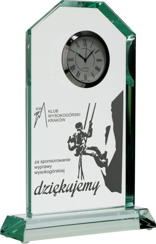 Statuetka Szklana G029 Statuetka z Zegarem