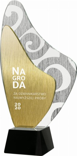 Trofeum Szklane Leaf C070 Eleganckie Nagrody ze Szkła