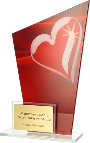 Trofeum Szklane Dual DG1/HEA Statuetki na Walentynki