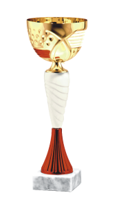 Okazjonalny Puchar WHITE RED ACCENT 9374 - Metalowe Puchary Sportowe 
