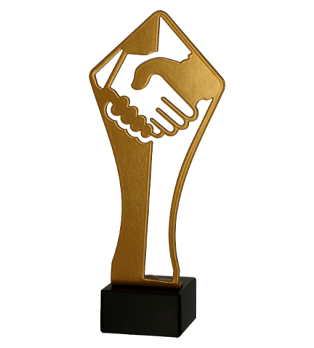 Statuetka Metalowa ML-HUG Statuetka Uścisk Dłoni