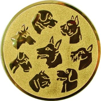 Emblemat złoty psy A76