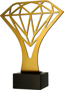 Nagroda Biznesowa - BL-DIA - Statuetka Metalowa Diament