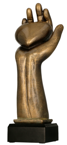 Statuetka Odlewana RFST3040/BR Statuetka Serce Na Dłoni